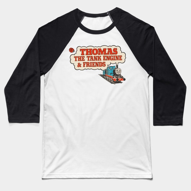 Thomas the Tank Engine Ladybird Books Cover Baseball T-Shirt by sleepyhenry